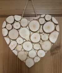 Drewniane serce serduszko zawieszka podkładka dekoracja prezent