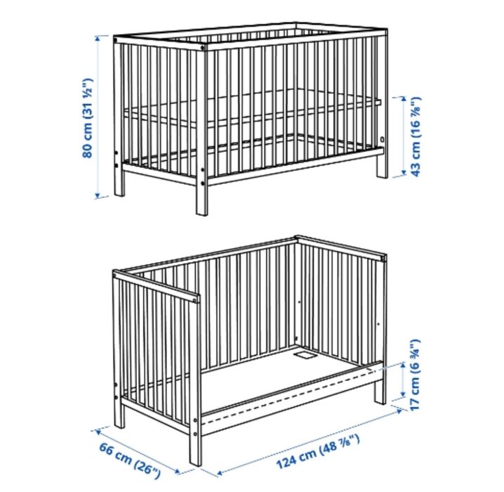 Ikea набір дитячіх меблів Sundvik  ліжечко і Gulliver комод