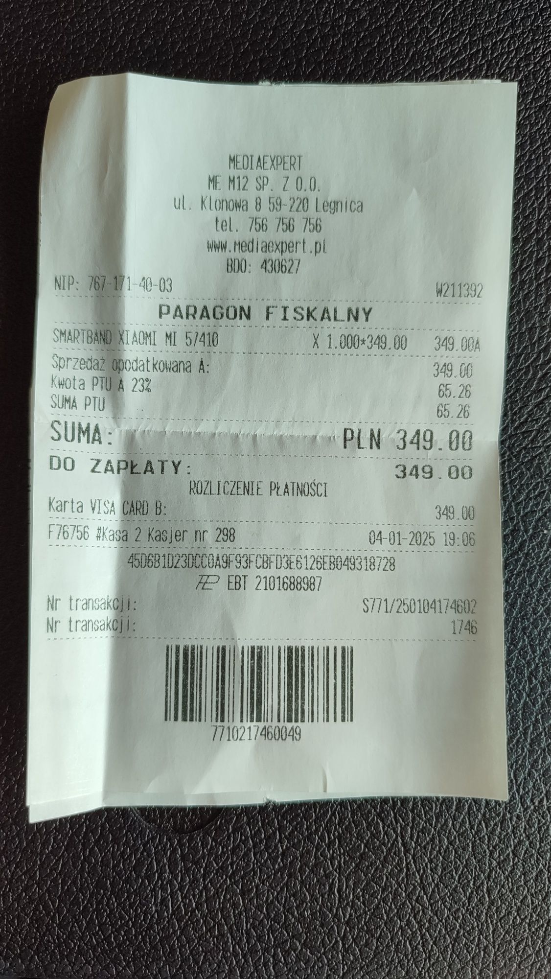 Smartband Xiaomi Redmi 9pro czarny plus osłona  Bizon gratis