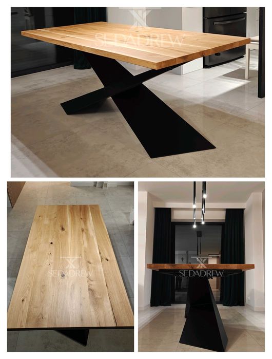 Stoły stoliki drewniane dębowe do salonu jadalni loft na wymiar