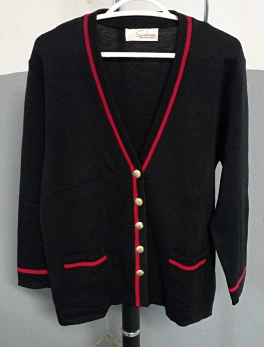 Casaco de malha preto vintage senhora