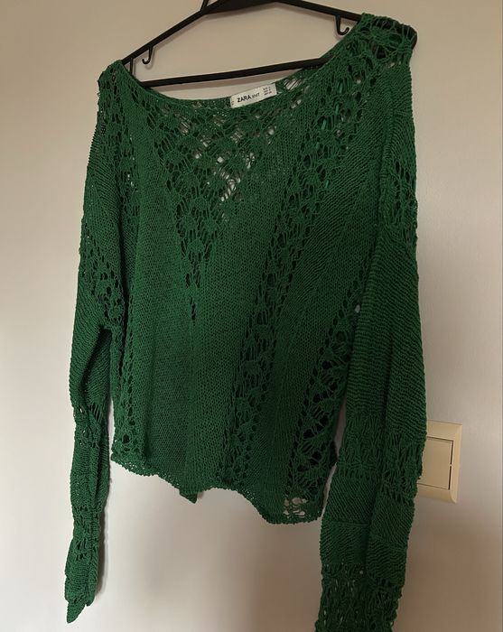 ZARA _ Zielony ażurowy sweter S