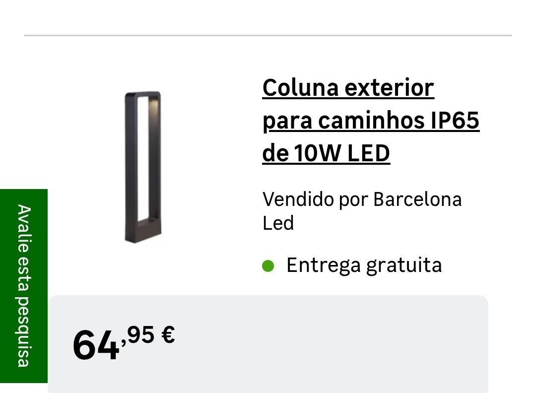 Colunas de iluminação exterior
