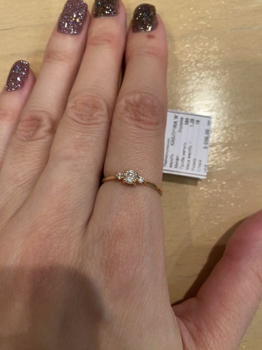 Золота каблучка 585 проби із червоного золота, 18 розм., нова з біркою