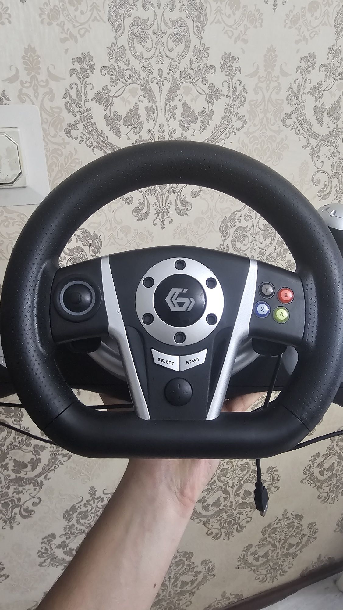 НОВЫЙ! Игровой руль SMB Gaming Vibration Racing Wheel с педалями