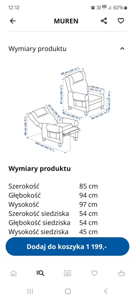 Fotel Ikea stan bardzo dobry