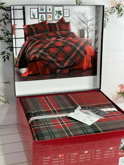 Полуторний (Євро ) комплект постільної білизни з Фланелі. Туреччина.