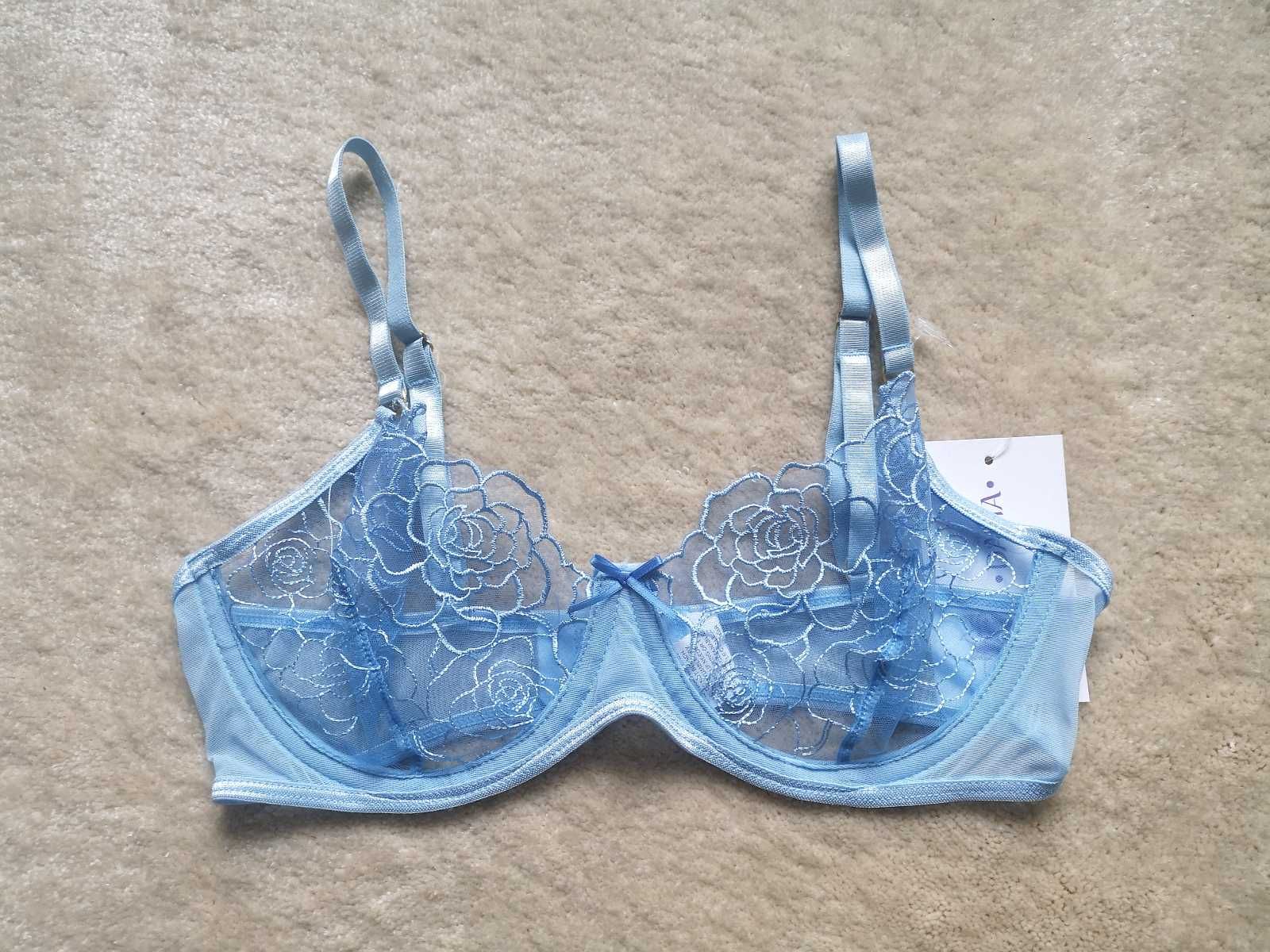 NOWA Błękitna bielizna 40 L niebieska seksowana komplet bielizny sexy