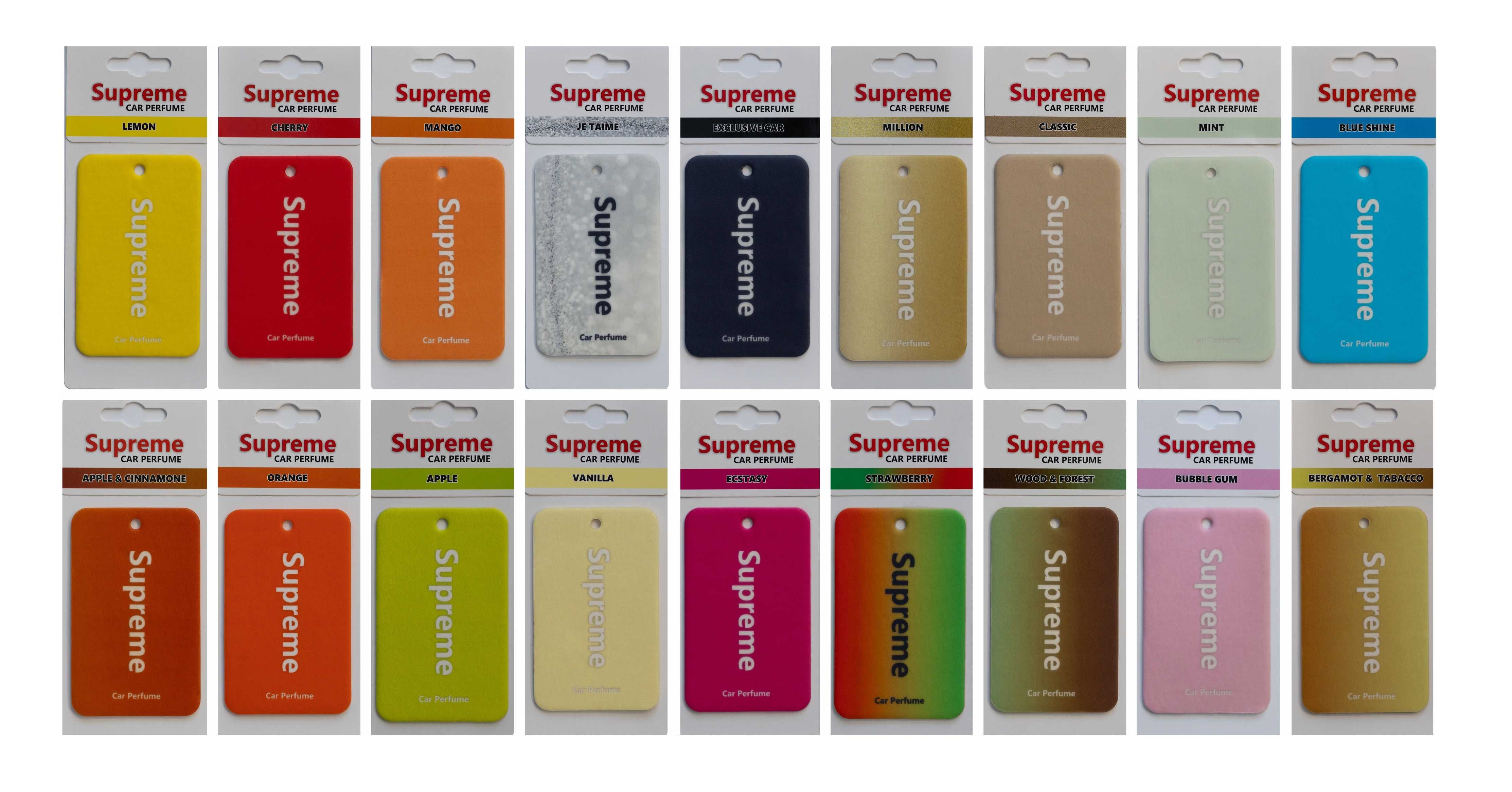 Wyprzedaż Zawieszki Zapachowe do Auta Car Perfume SUPREME 18 Różnych