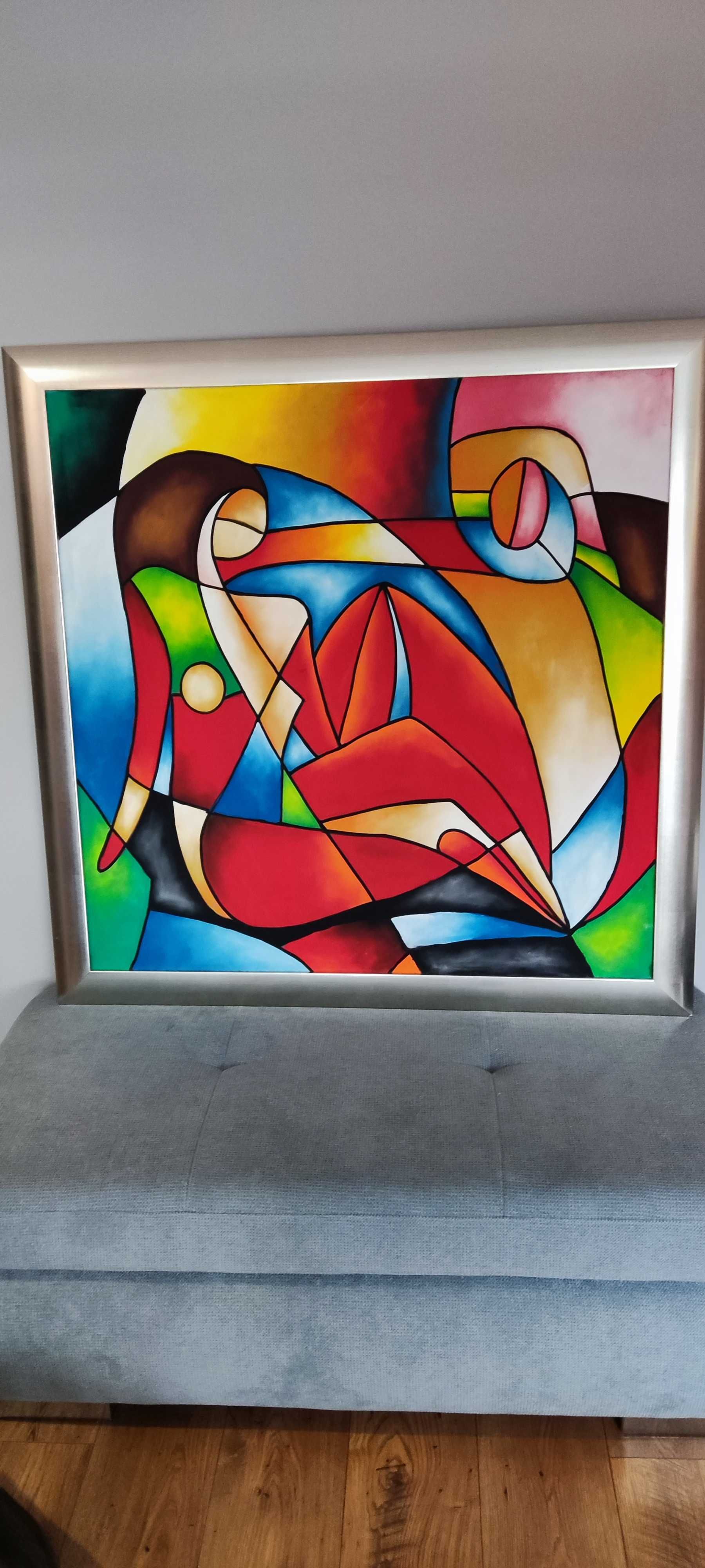 Obraz malowany na płótnie blejtram 130x130cm