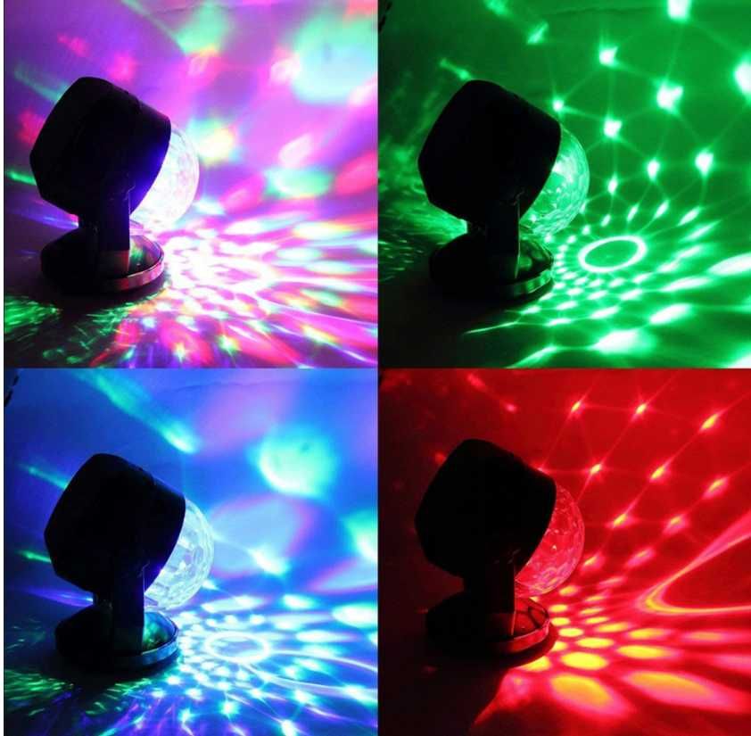 Nowoczesna Kula Disco Projektor Dyskotekowy Reflektor LED *WYPRZEDAŻ*