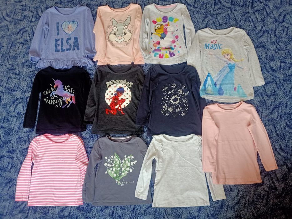 Koszulki dziewczęce i tuniki 110/116 11 szt.