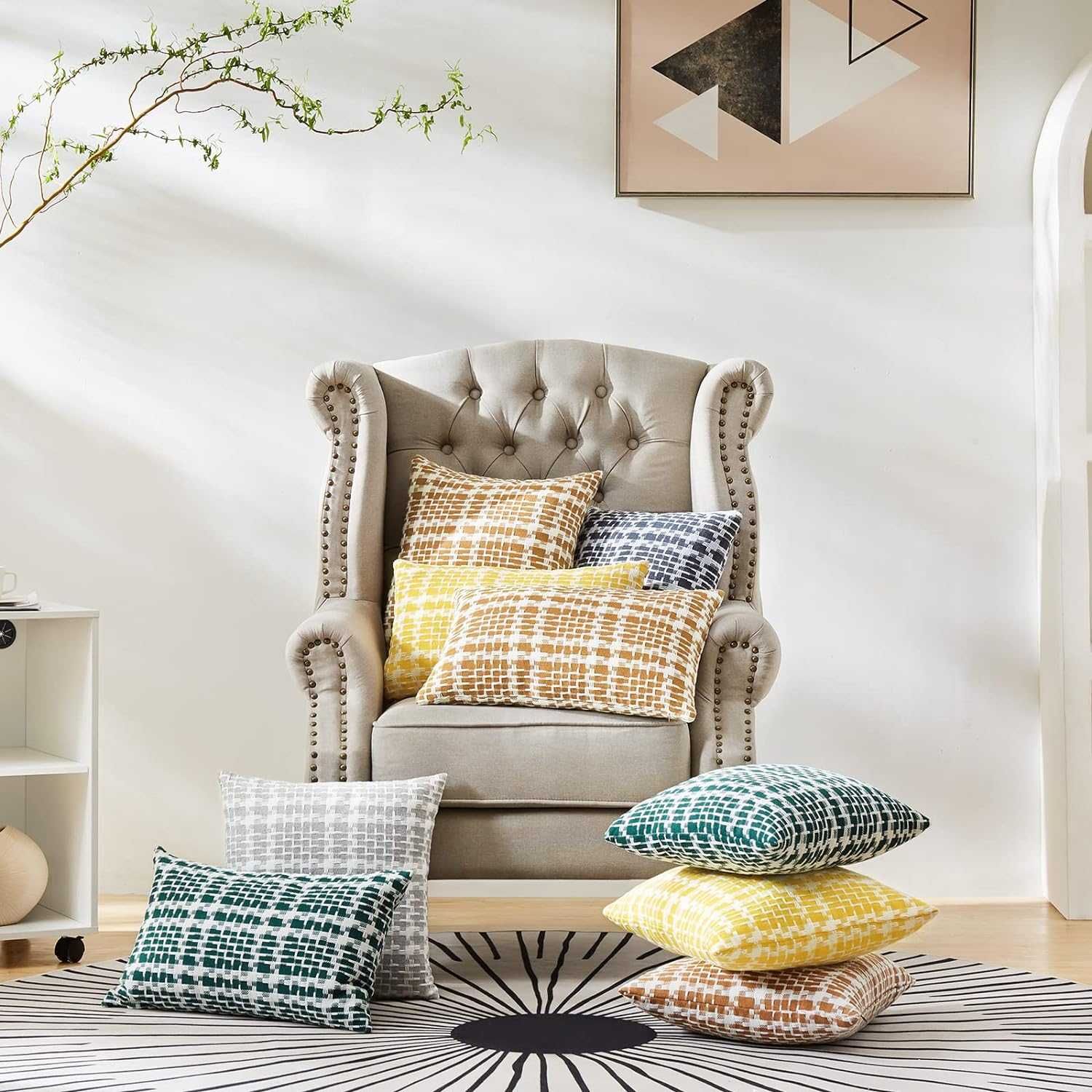 Zestaw 2 poszewek na poduszki w stylu boho 50x50cm YOUDENOVA