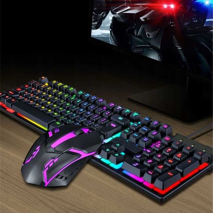 BOGATY GAMINGOWY ZESTAW Klawiatura + mysz gamingowa do gier prezent