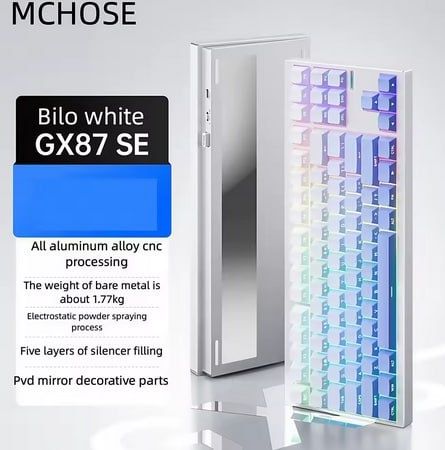 •АЛЮМІНІЙ•MCHOSE GX87 SE-Blue mist switch•ігрова механічна клавіатура•