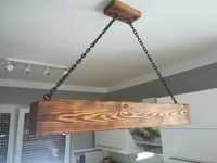 Lampa wisząca belka drewniana kuchnia jadalnia loft rustykalna