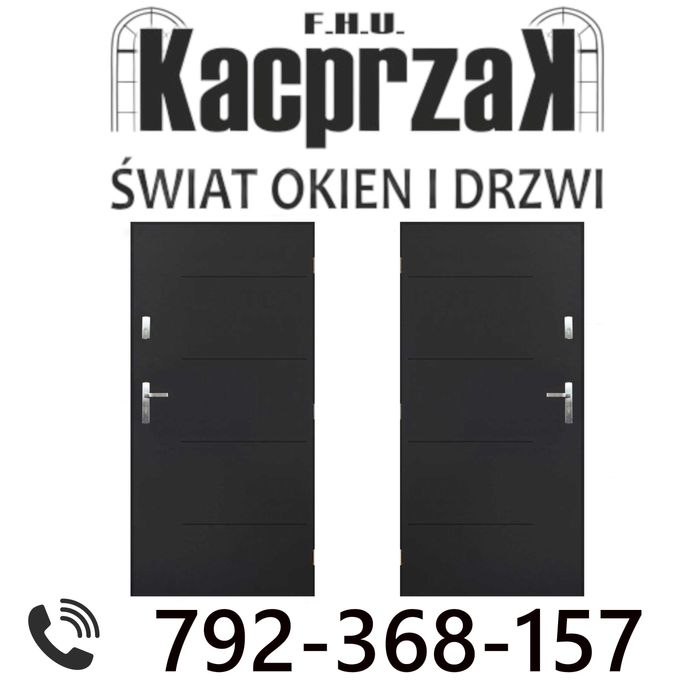 Drzwi KACPRZAK 90x200 Drzwi Zewnętrzne Samba Antracyt