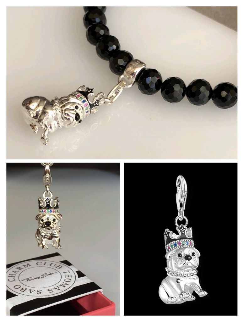 Срібна підвіска шарм Thomas Sabo, собачка Бульдог
