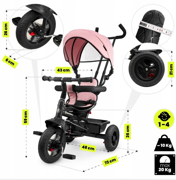 dziecięcy trójkołowy rowerek