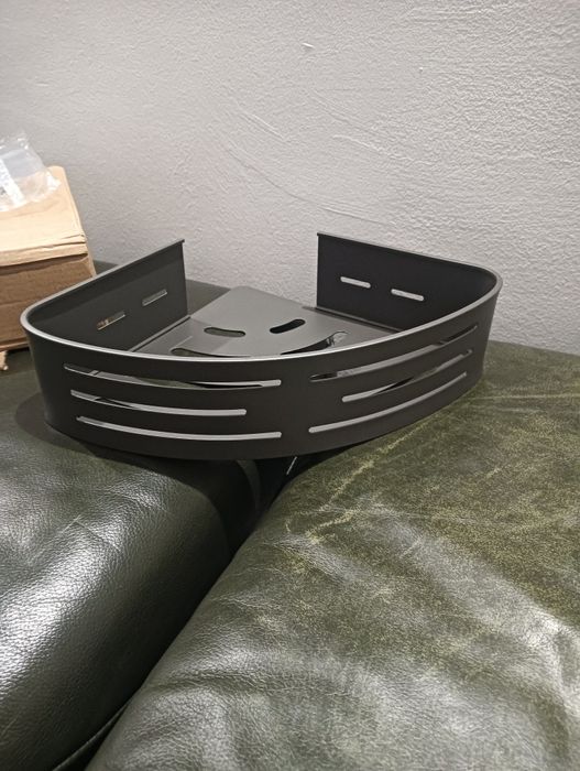 Półka łazienkowa narożna ciemny szary