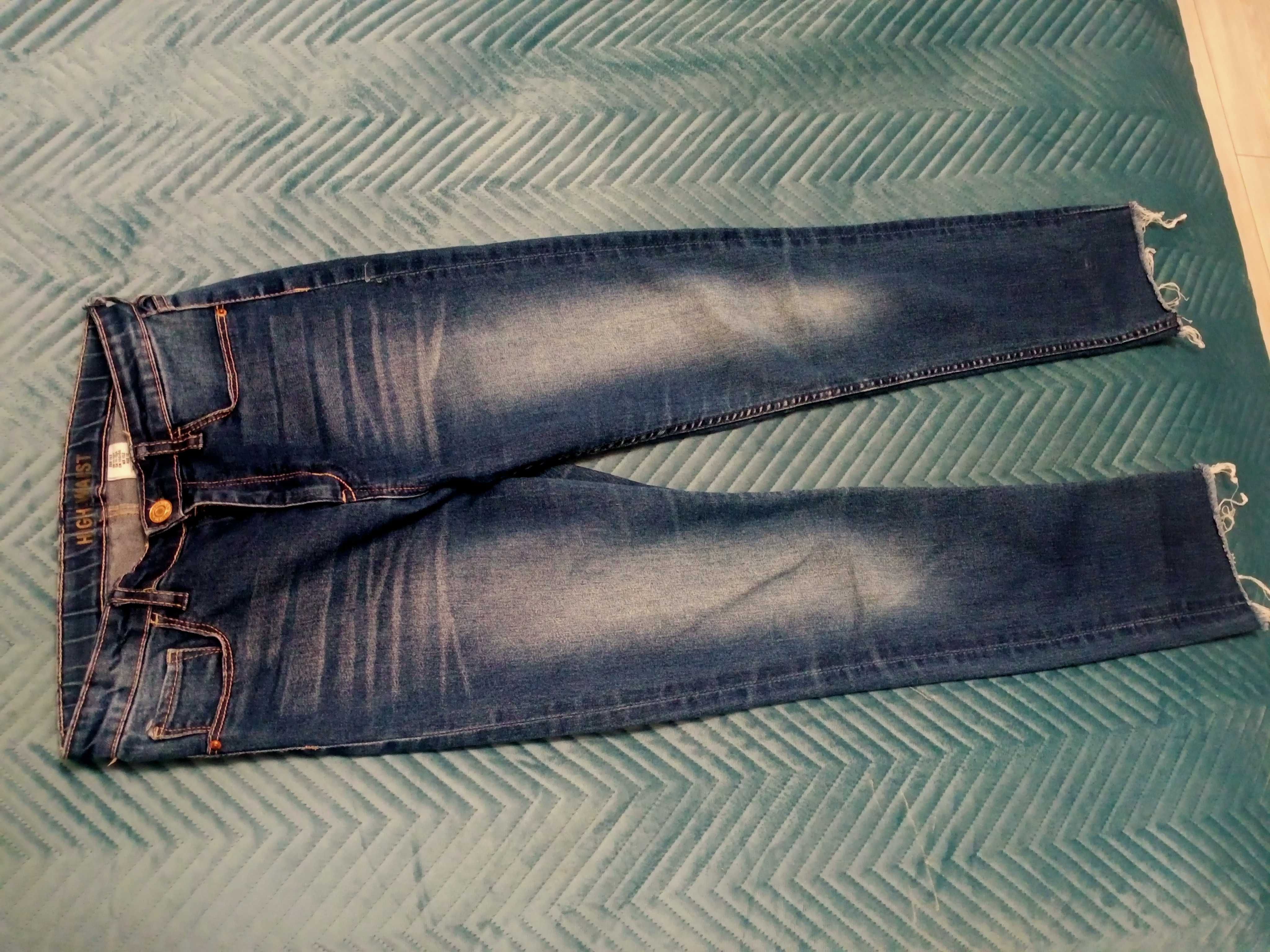H&M skinny fit jeansy dżinsy r. 152 regulowane w pasie, Denim