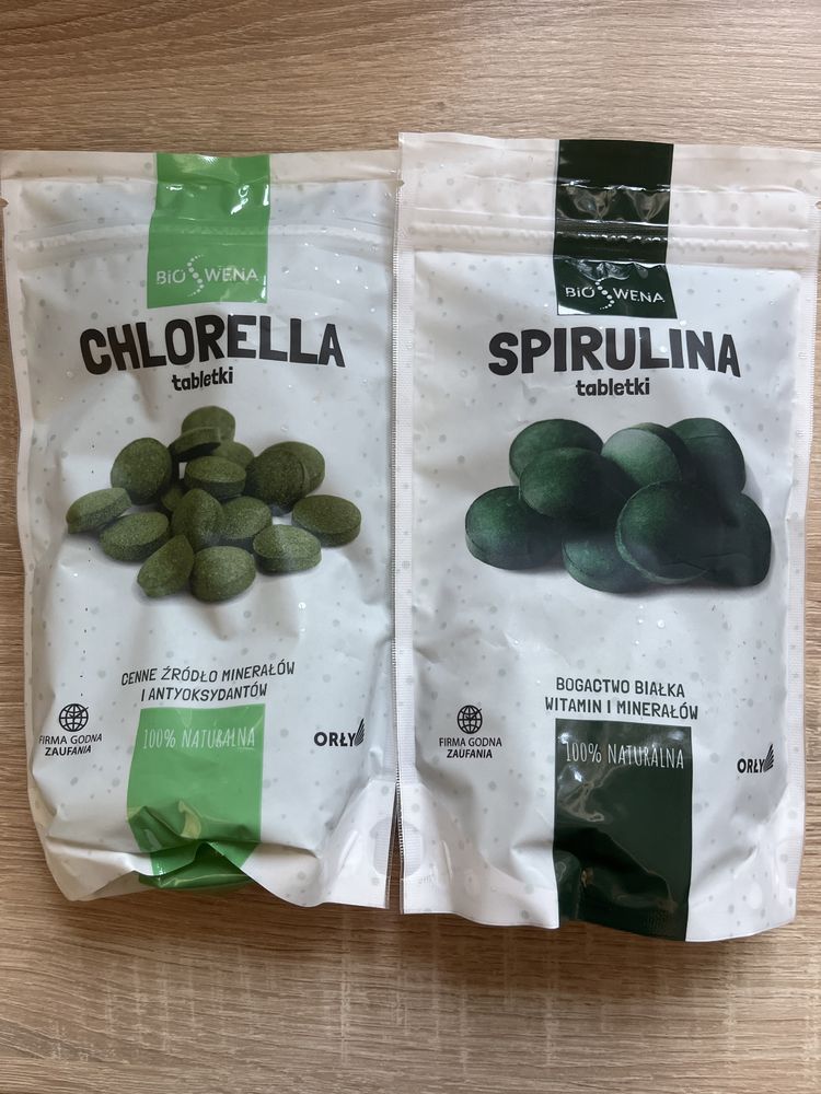 Chlorella i spirulina w tabletkach zestaw