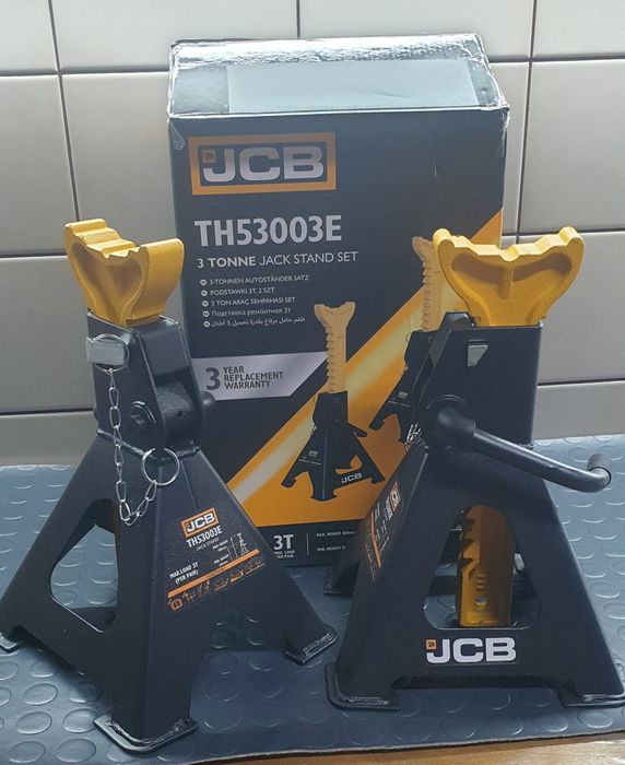 2x KOBYŁKI 3T JCB PODPORY Samochodowe Podstawki Warsztatowe +GUMY OCHR