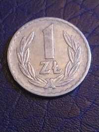 Moneta 1 zł z PRLu AL ze znakiem i bez znaku mennicy z roku 1975