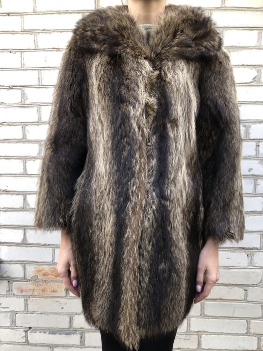 Вінтажна шуба з єнота