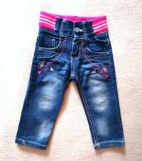 Spodnie jeansowe dla dziewczynki jesień haft cekiny 80-86