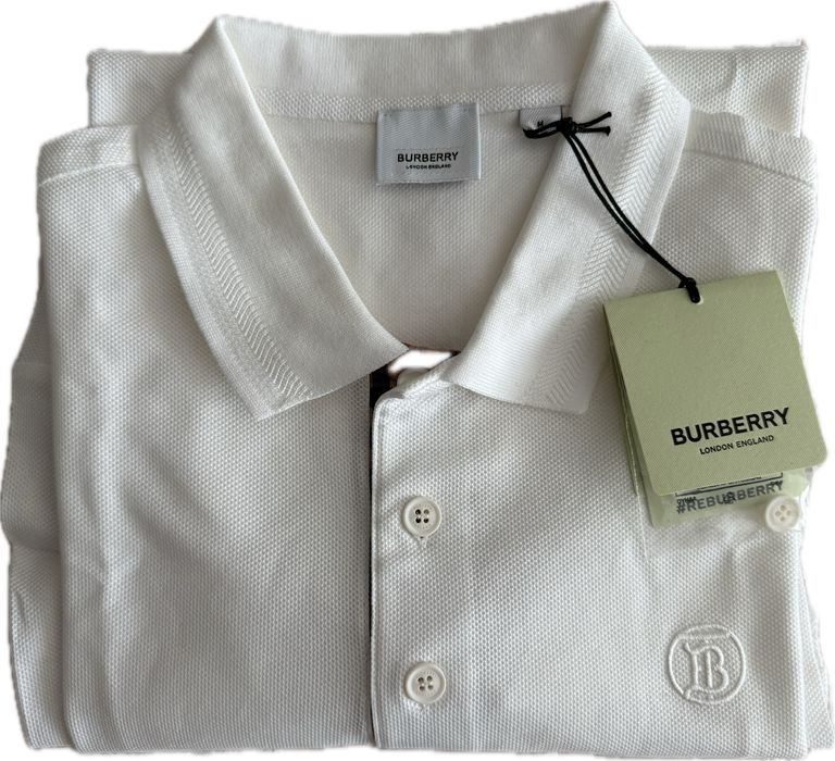 Burberry Eddie polo biale roz. M monogram
