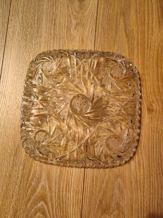 Kryształowa patera talerz PRL