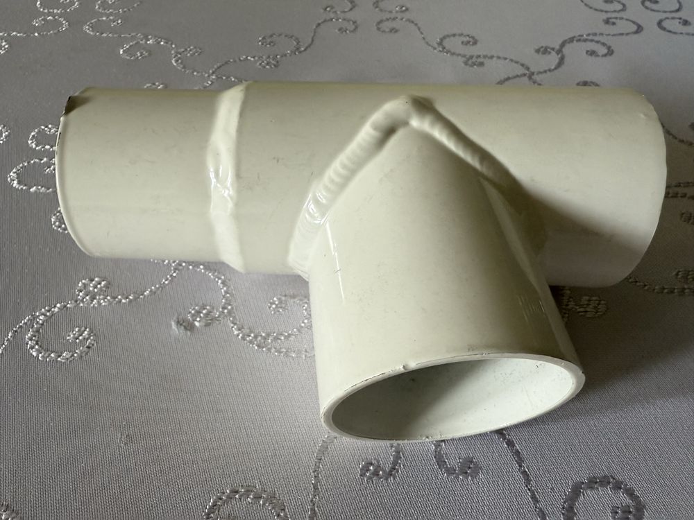 Aluminiowy Trójnik Złączka Przedłużka Rura DN50 Biały