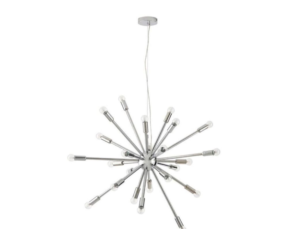 Candeiro cromado  tipo estrela de 24 lampadas