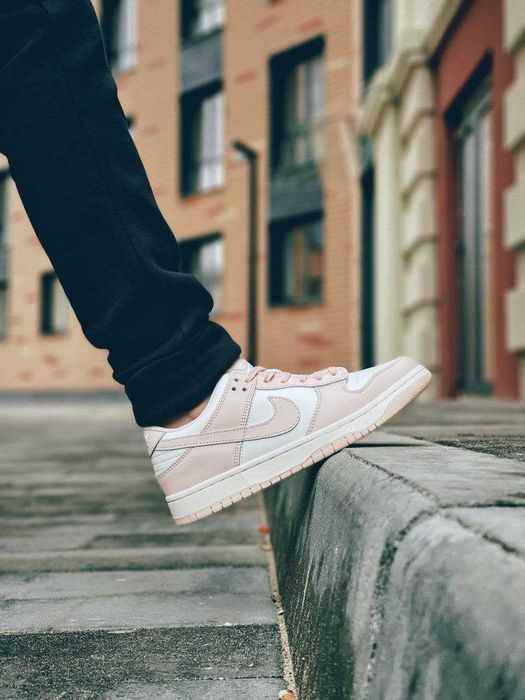 Жіночі кросівки Nіке Dunк Low білий з рожевим 3366 ХІТ