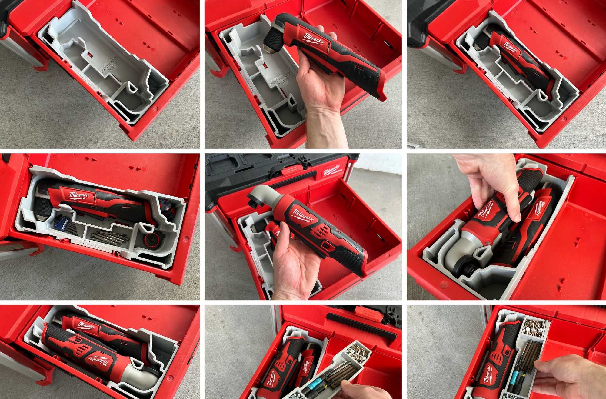Вставка органайзер в MILWAUKEE PACKOUT 2/3-Drawer Tool Box M12/M18