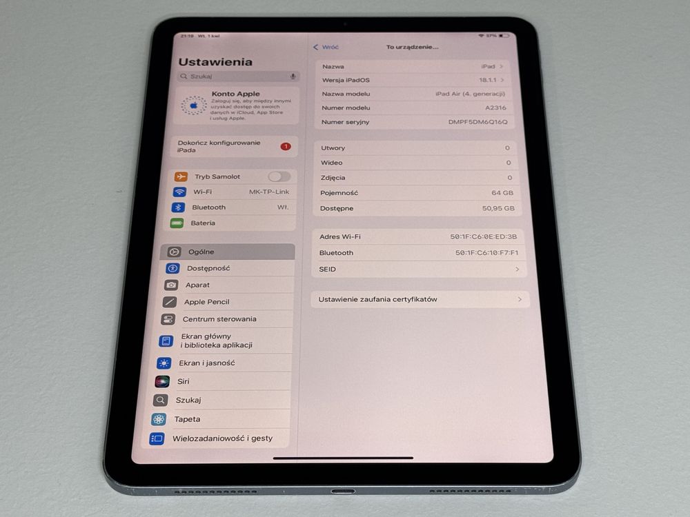 iPad Air 4 (A2316) - 64GB - faktura VAT 23%