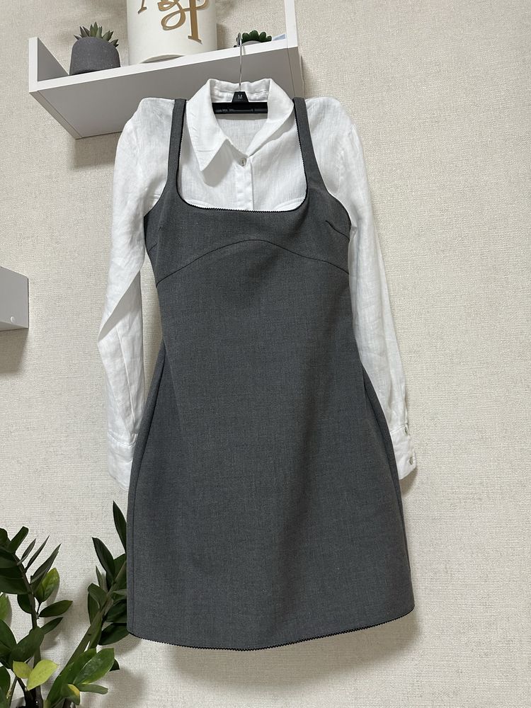 Zara платье плаття сарафан сукня костюм  сіре нова колекція