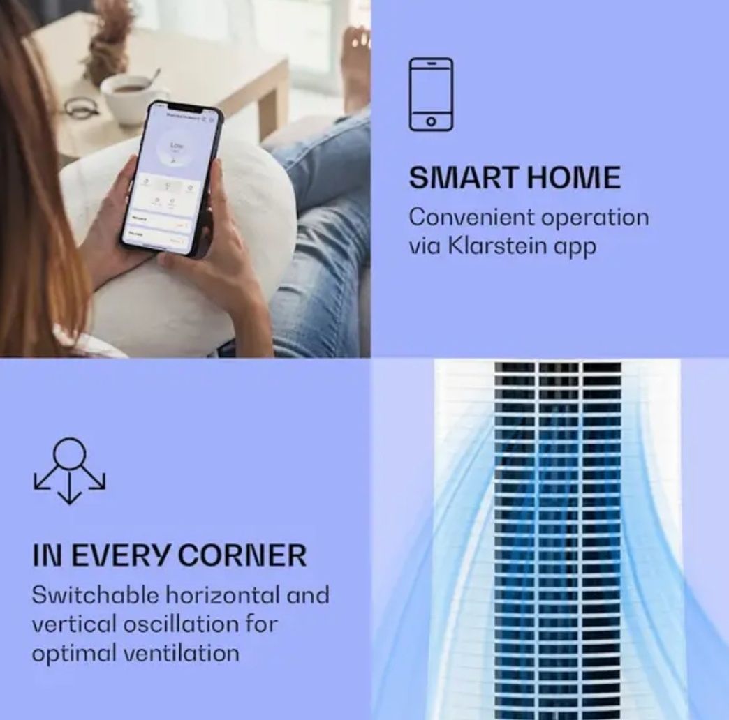 Мобільний кондиціонер Wifi Klarstein Ice Smart, Німеччина 4 в 1