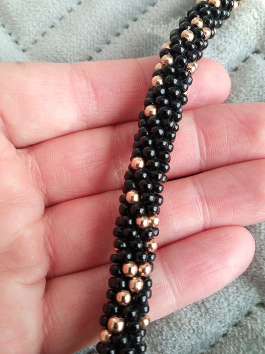 Naszyjnik czarno - złoty Solar