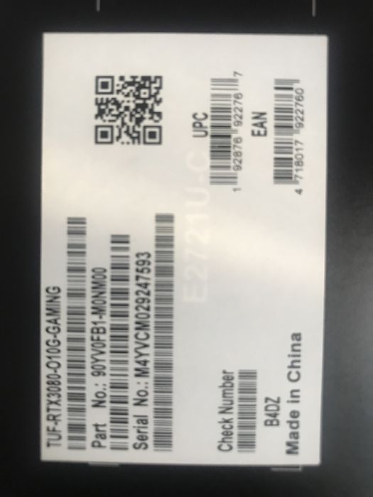 Відеокарта Asus TUF RTX 3080