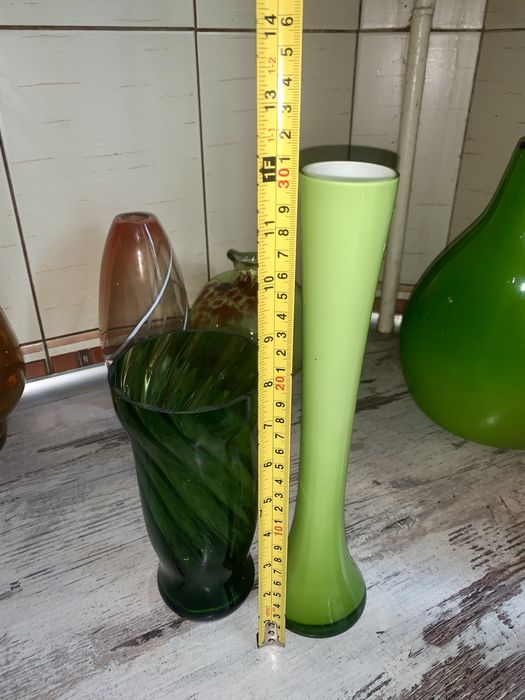 Ваза богемия гутное  цветное стекло