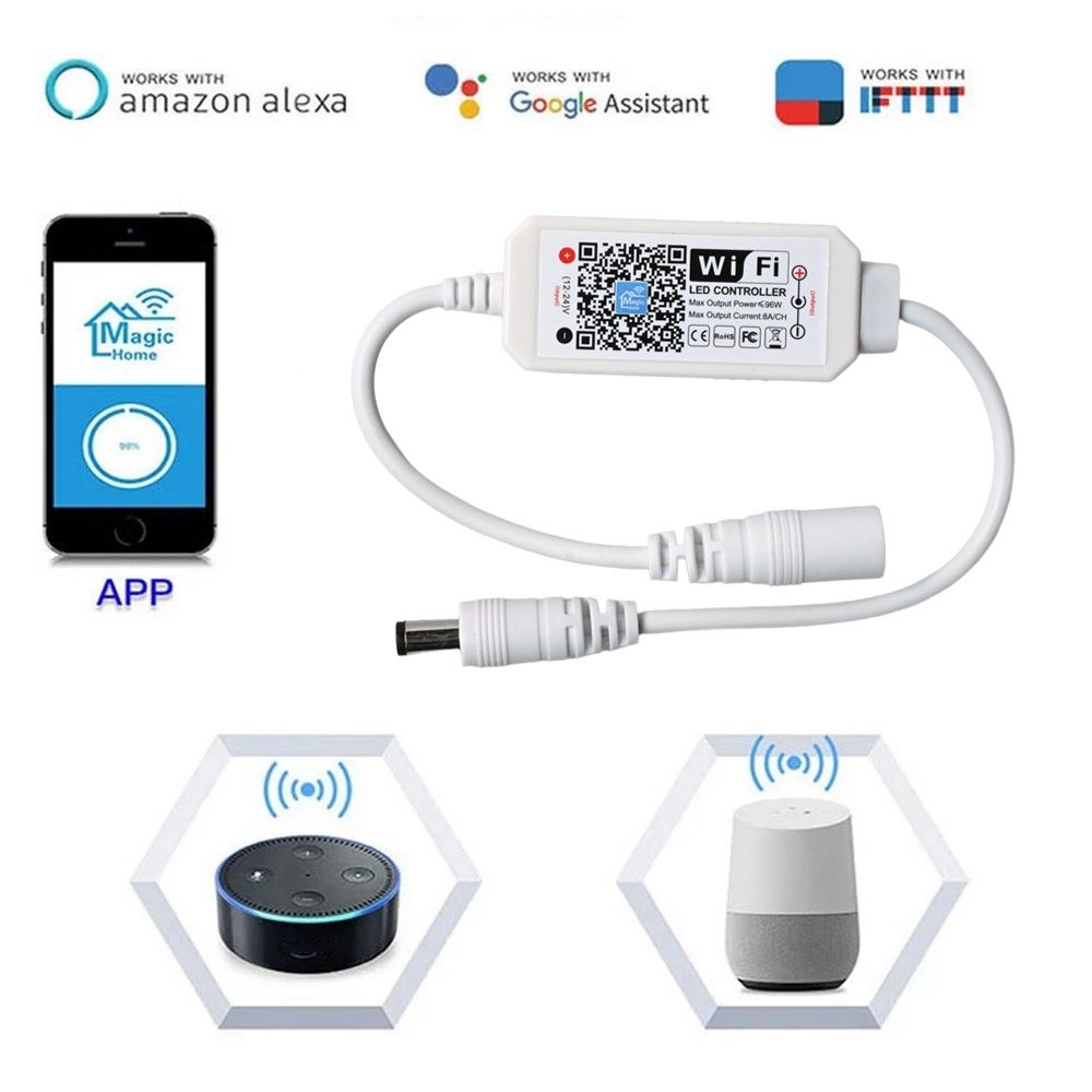 Kontroler LED WiFi 12V 24V ściemniacz  APP  jednokolorowe taśmy