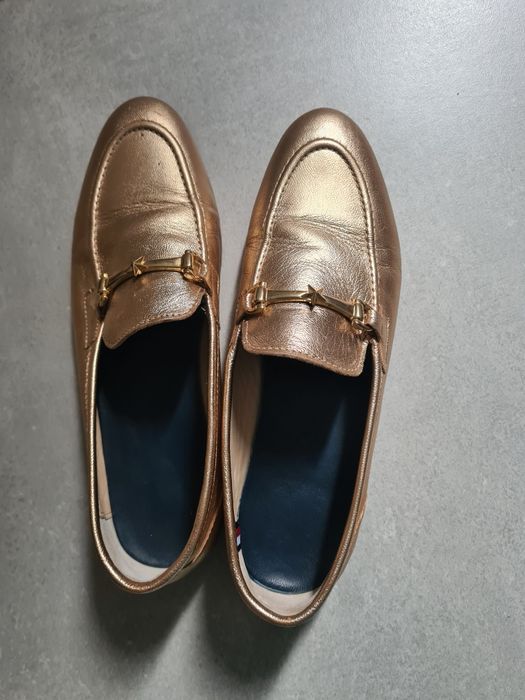 Tommy hilfiger mokasyny złote 41