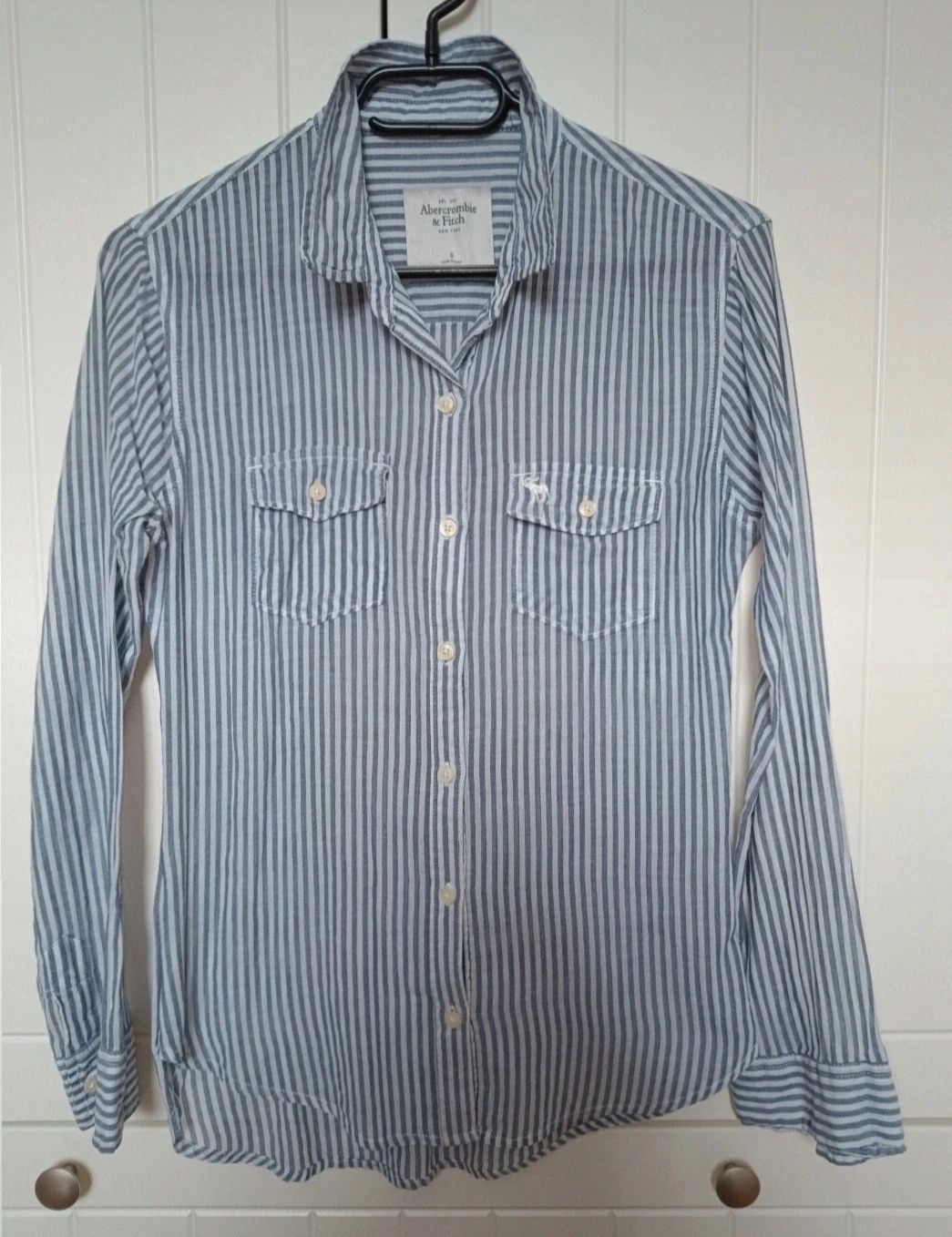 Koszula damska elegancka w paski długi rękaw Abercrombie & Fitch S