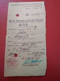 Stary wojskowy bilet kolejowy