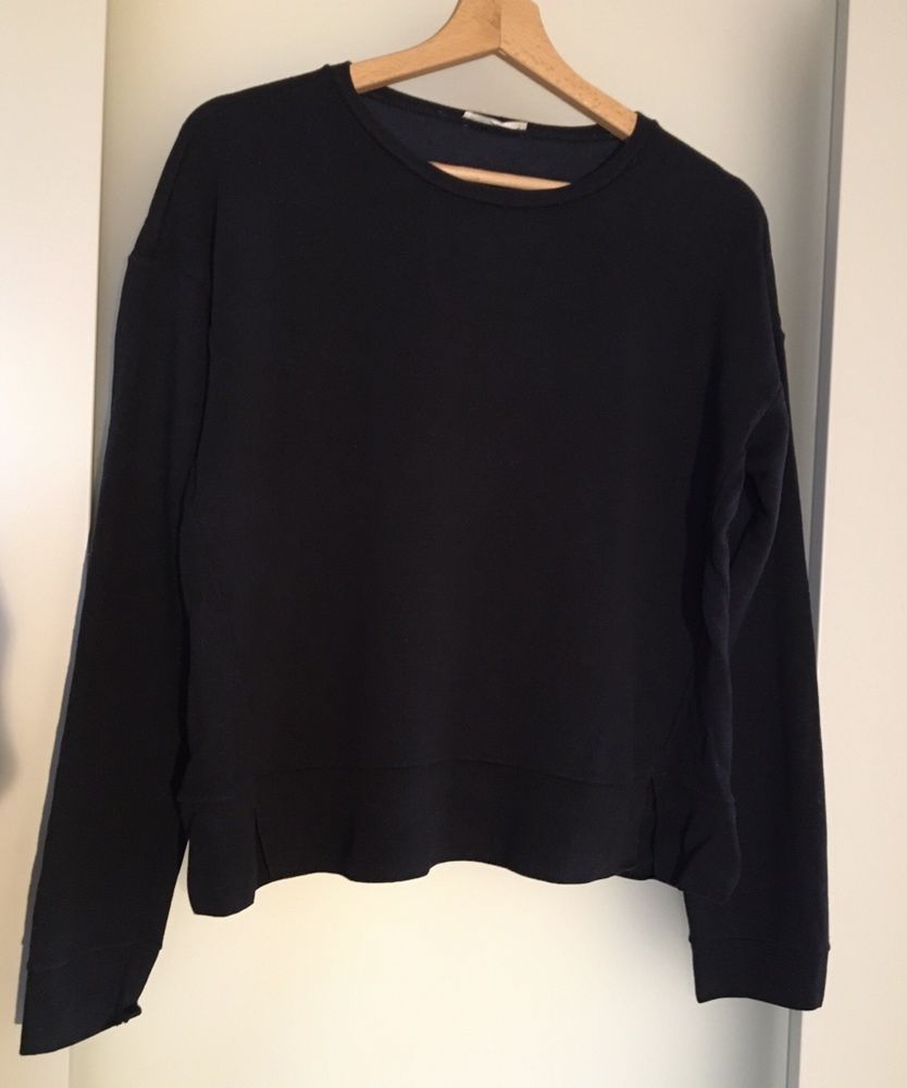 Zara Granatowy sweter/bluza z długim rękawem M