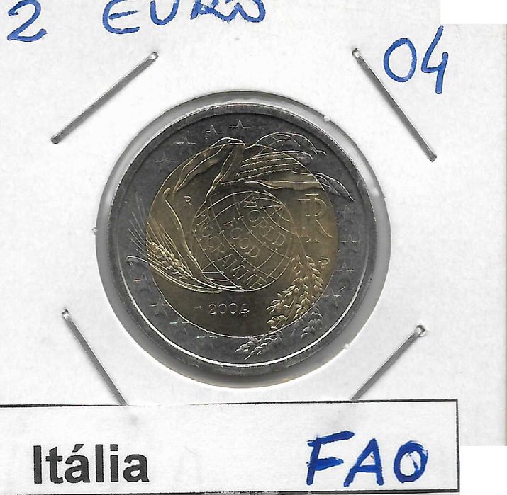 Itália 2004 - 2 euros comemorativos FAO - Sem circular.