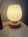 Onewish Lampka nocna/ na biurko różowa, panel dotykowy