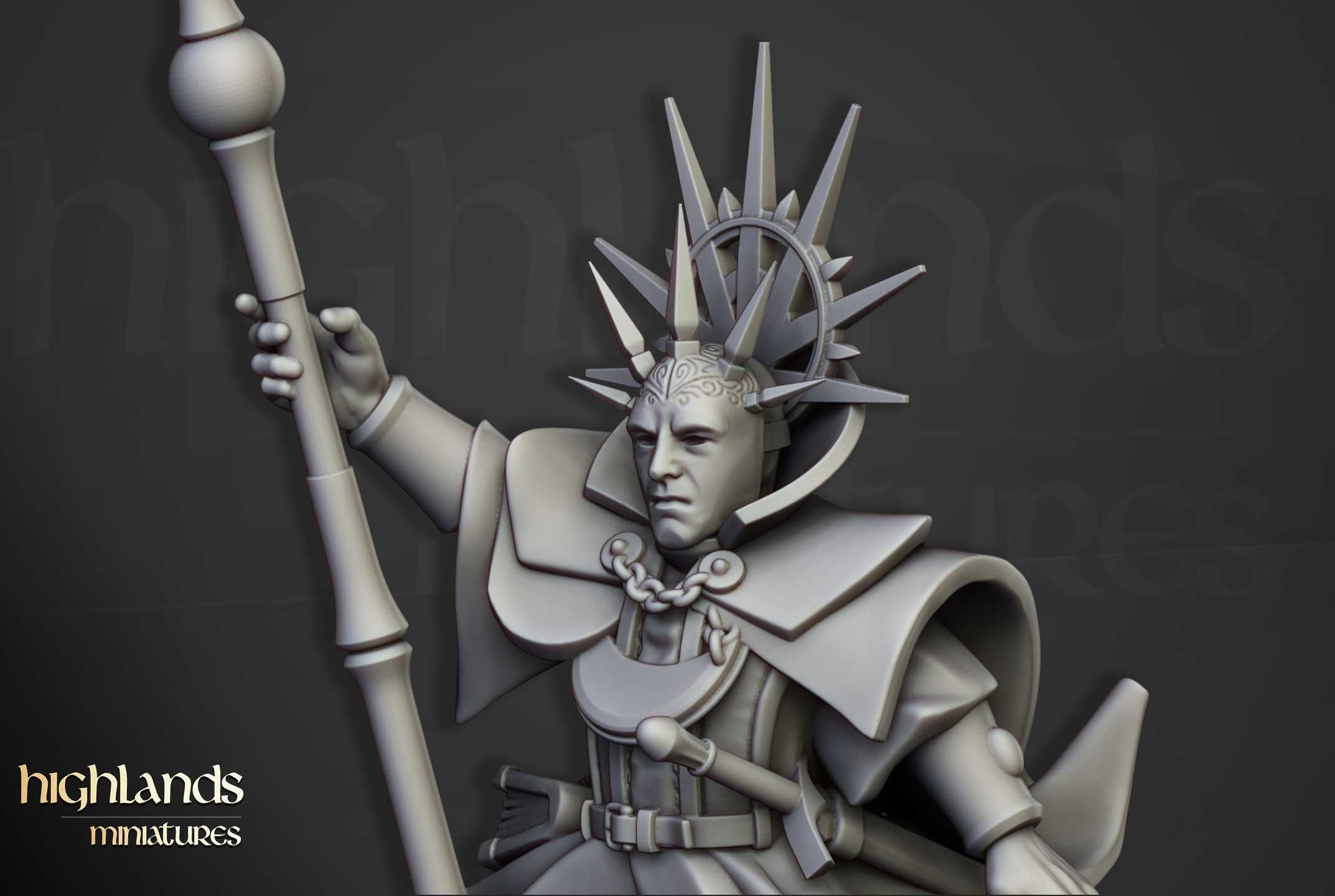 High Mage of Sunland on Pegasus - WFB ToW AoS - Highland Miniatures x1